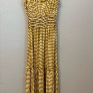 Max Studio Yellow Gingham Maxi Dress